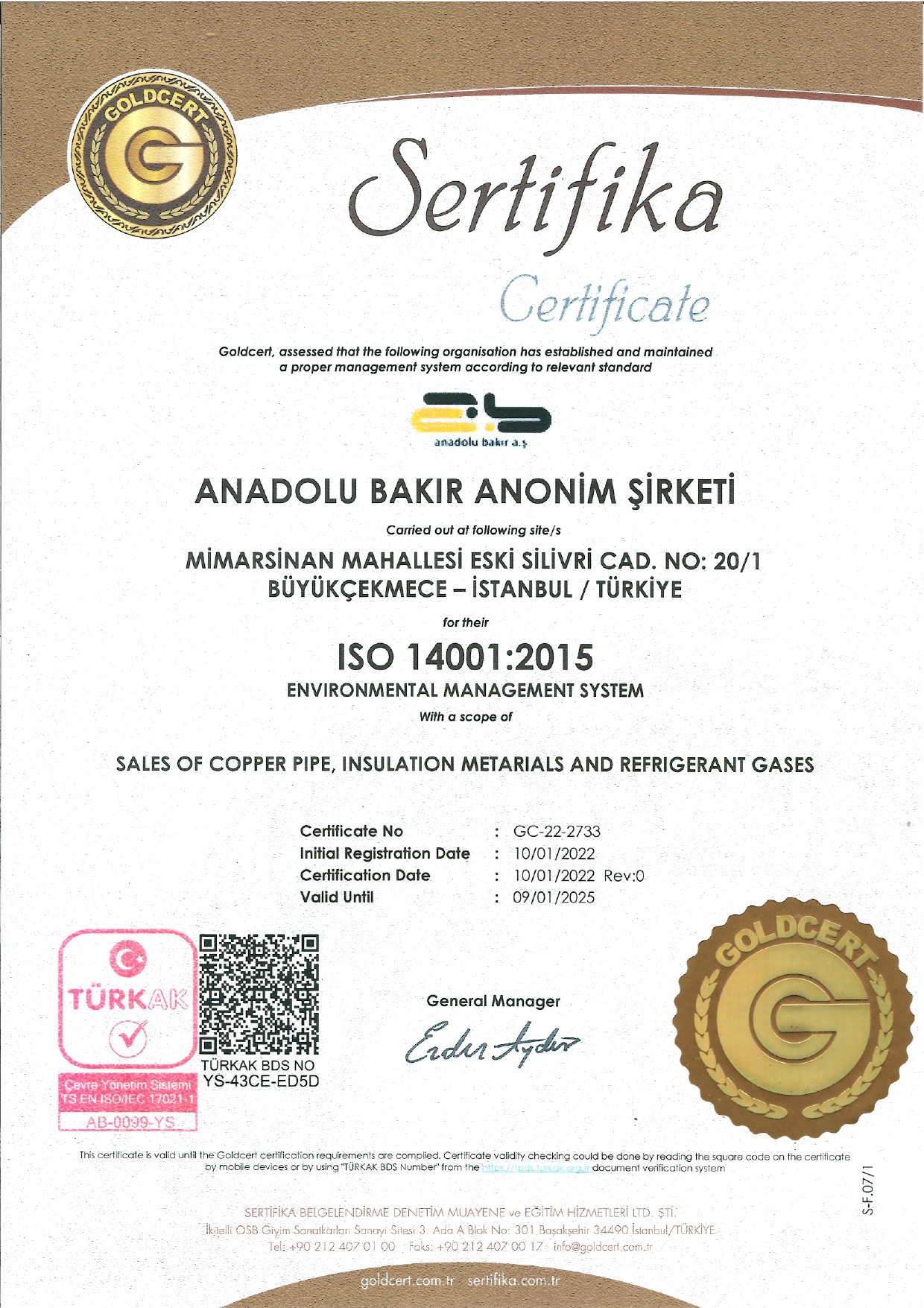  ISO 14001 Certificate R0