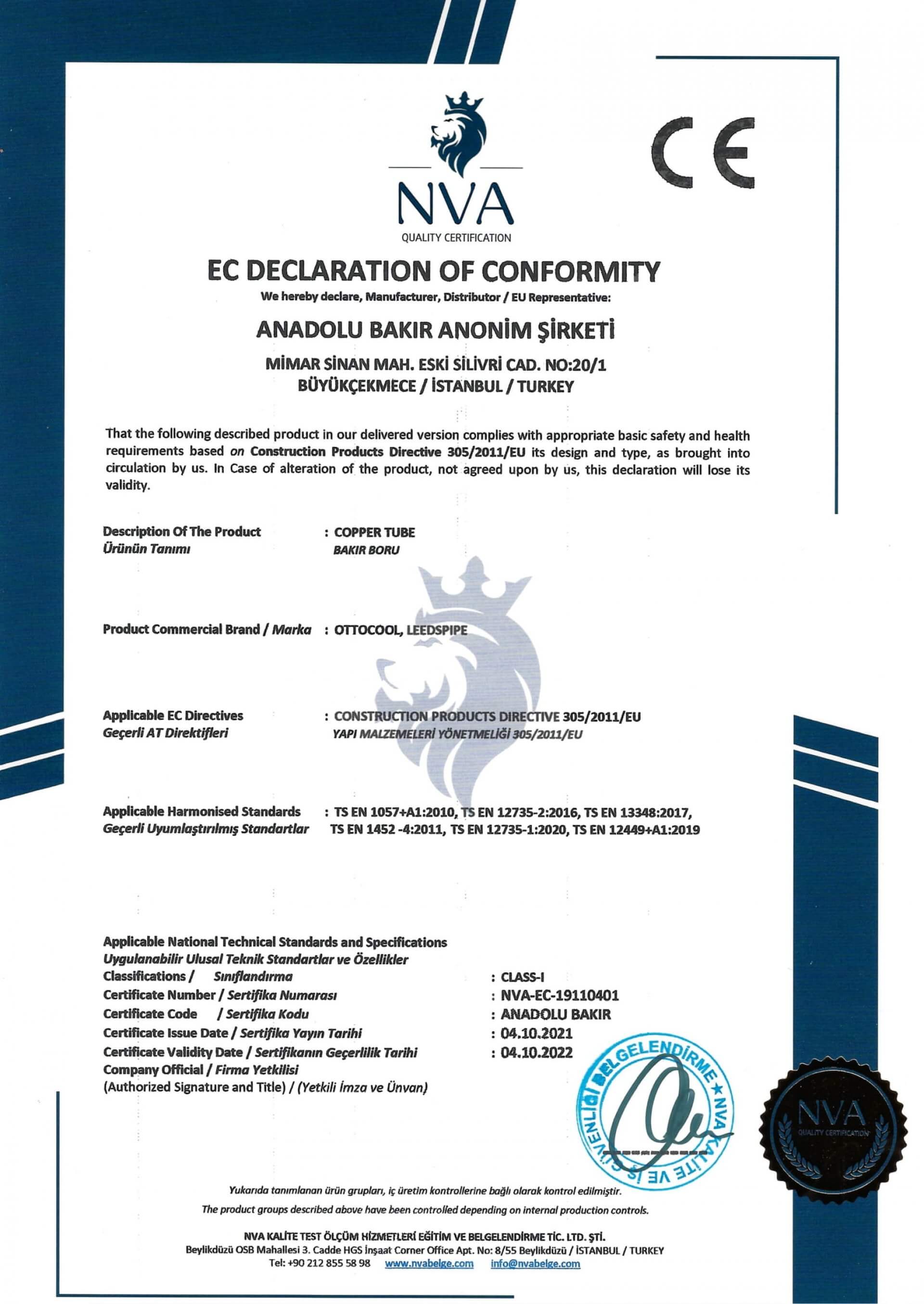 CE - Certificate